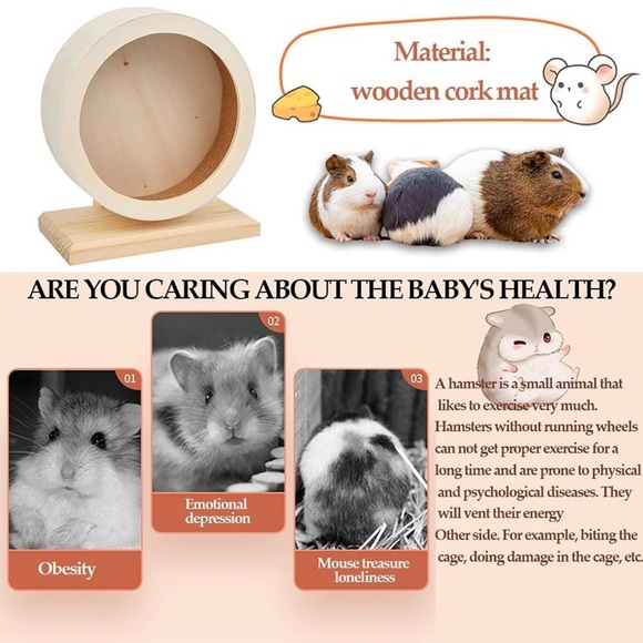 🔥HP🔥 Silent Wooden Small Pets Wheel- NIB - Picture 7 of 7